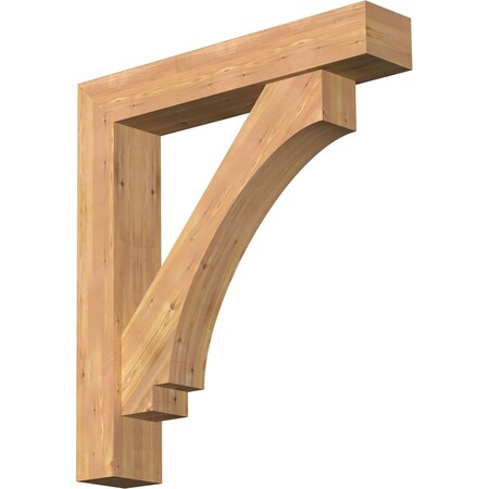 Ekena Millwork Imperial Block Smooth Bracket w/ Offset Brace, Western Red Cedar, 7 1/2"W x 40"D x 44"H BKT0806X40X44IMP05SWR